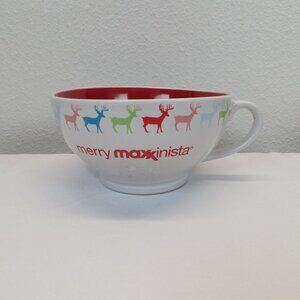 Merry Maxxinista Holiday Oversized Mug Coffee Soup Christmas Reindeer 16 ounce